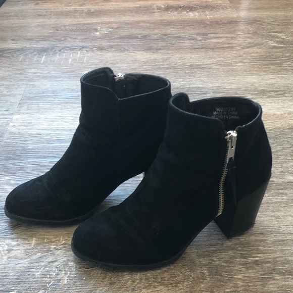 Black Suede Ankle Boots - Picture 1 of 5